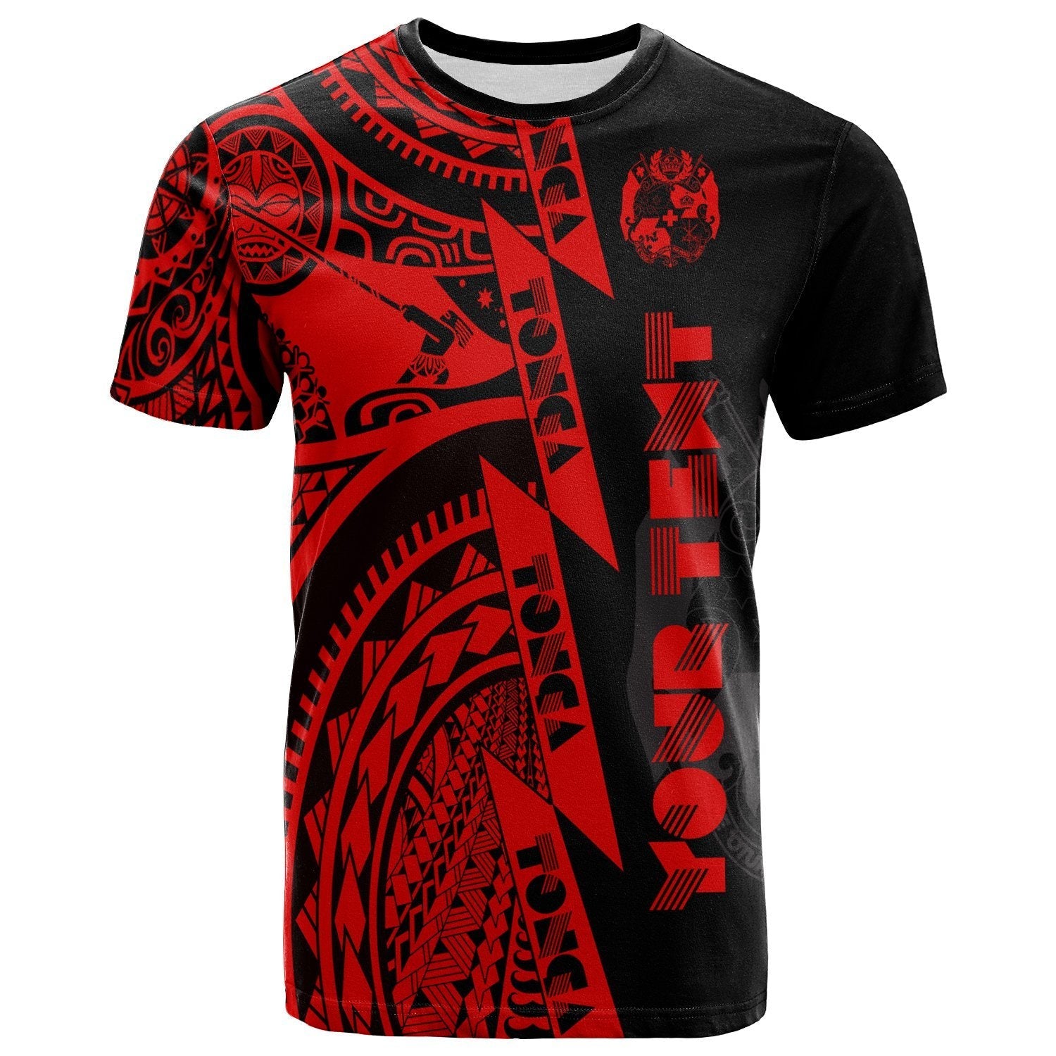 (Custom Personalised) Polynesian Tonga Tshirt – Maui Moana Tattoo With Seal Tonga Red