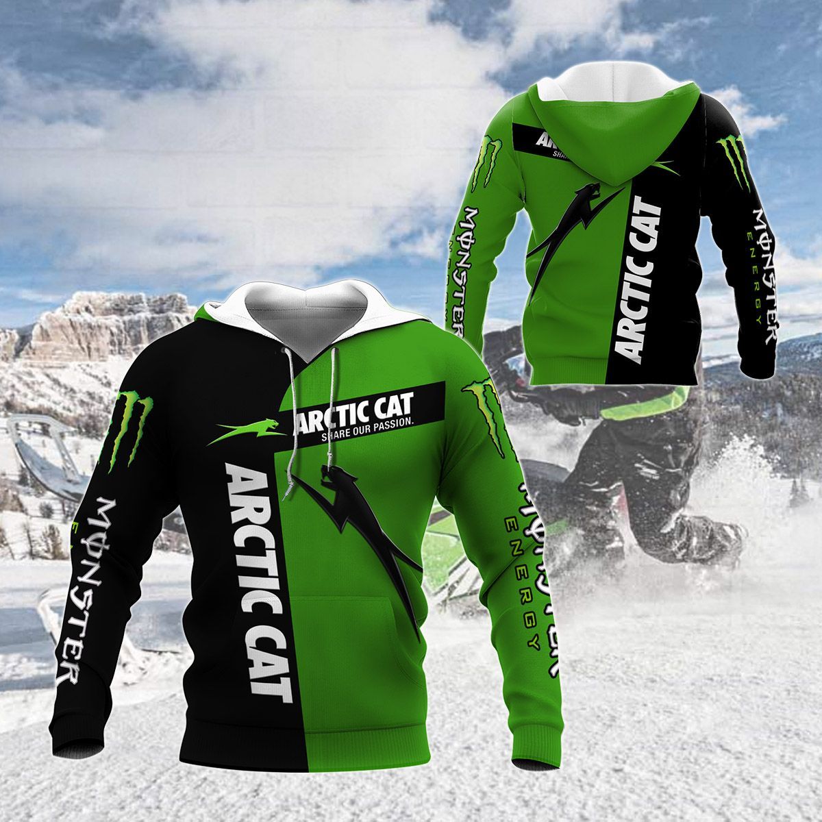 3D All Over Printed Arctic Cat TNC-NH Shirts Ver2 (Dark Green)