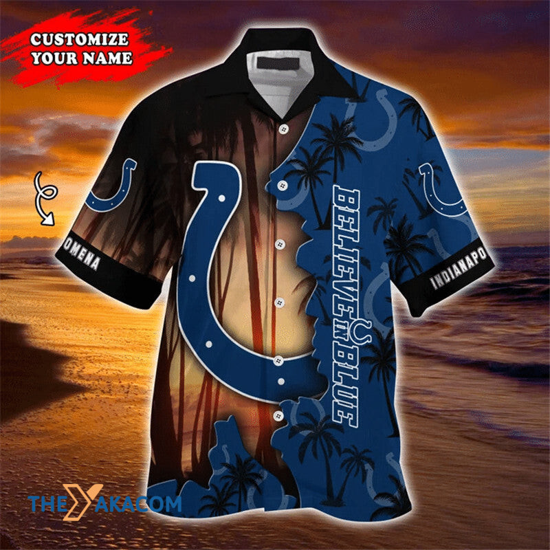 Hot Indianapolis Colts Nfl Team Gift For Fan Personalized Custom Name Short Sleeve Hawaii Shirt Ha80775