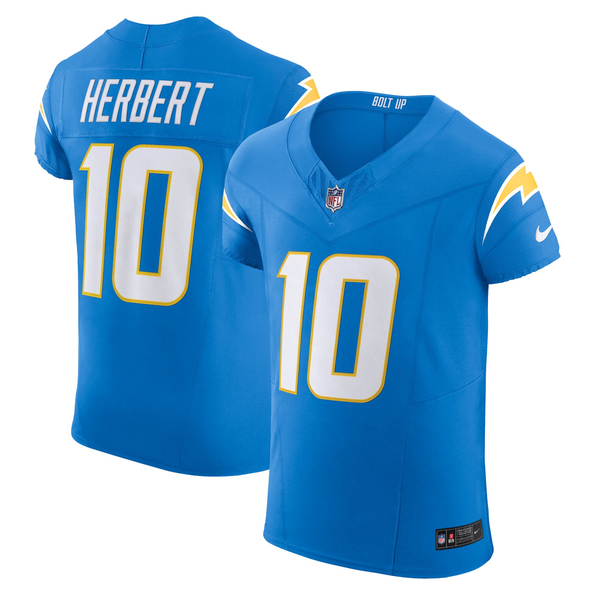 Men’s Los Angeles Chargers Justin Herbert Powder Blue  Vapor F.U.S.E. Elite Jersey