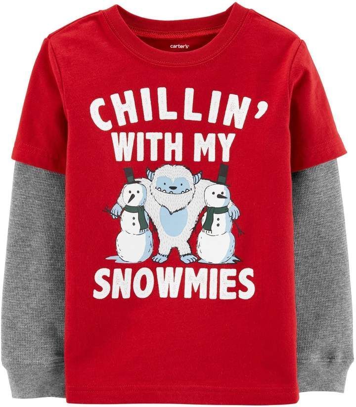 Carter S Boy Snowman Homies Layered Look Shirt