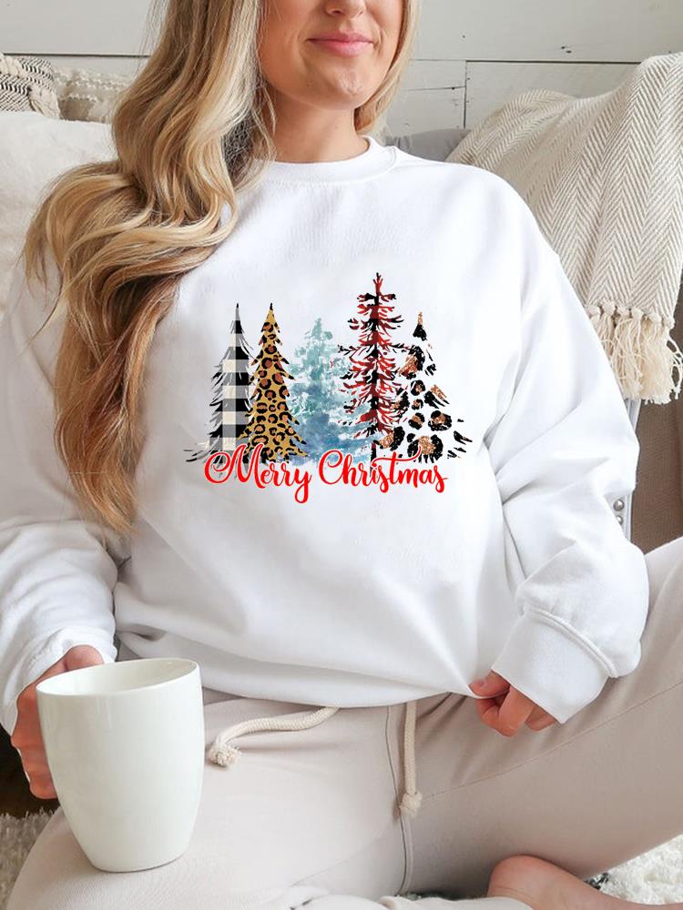 Women Christmas Clothes Clothing Festival Holiday Trend Cute 90s Graphic Pullover Merry Cartoon Fashion Female Sweatshirts alx