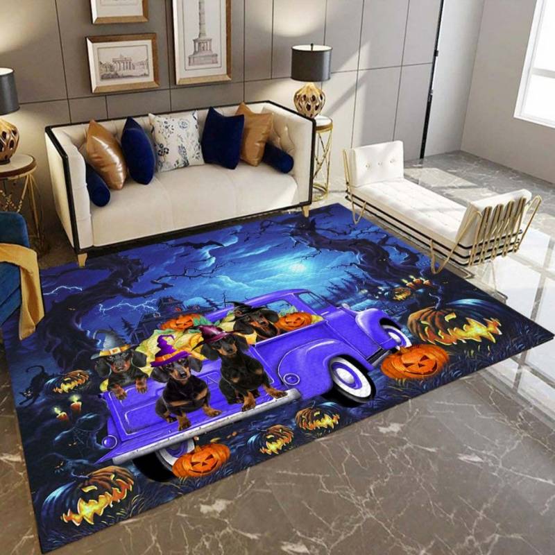 Black Dachshund Halloween Night D2708 Rectangle Rug