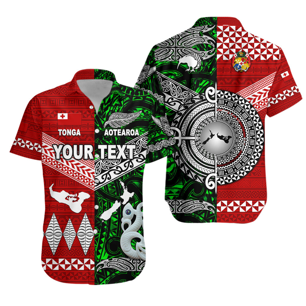 (Custom Personalised) New Zealand Maori Aotearoa Tonga Polynesian Together Hawaiian Shirt – Green Lt8