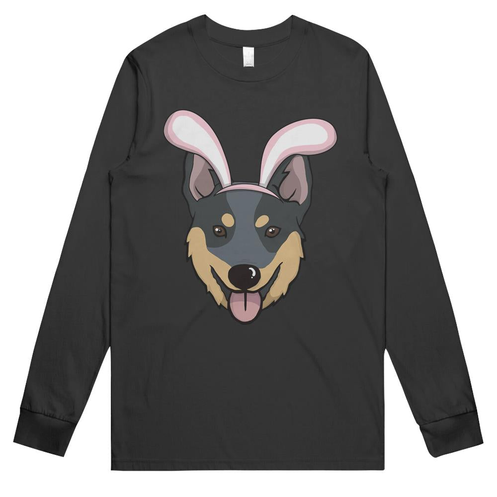 Cute Easter Australian Cattle Dog Bunny Ears Rabbit Long Sleeve T Shirts