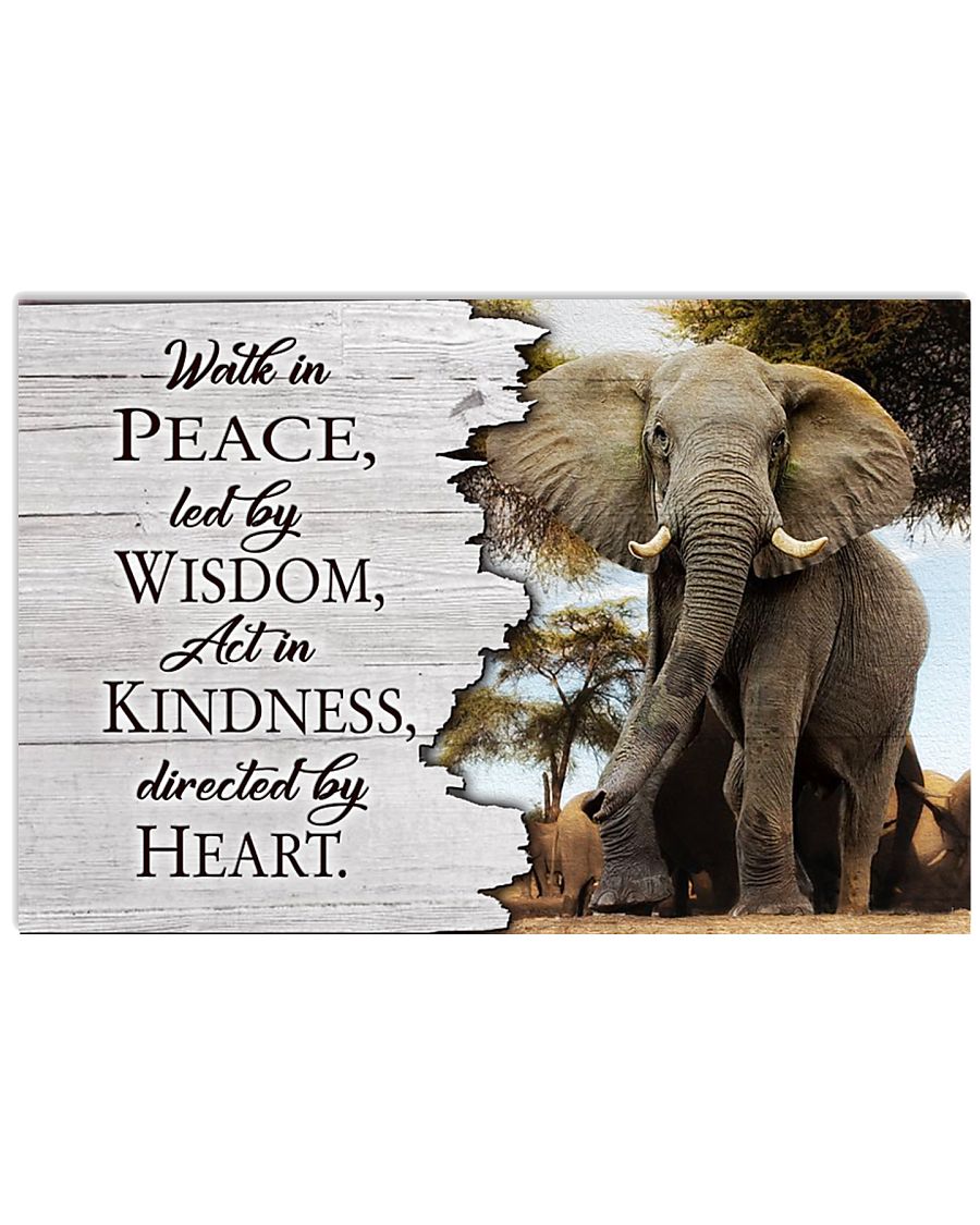 Elephant Walk In Peace Poster Print, Canvas Print Wall Art, Canvas Poster Wall Decor