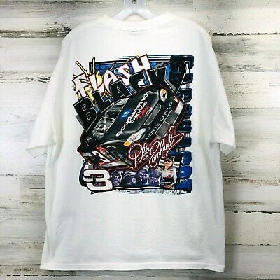 Vintage Nascar Dale Earnhardt Flash Back Shirt Signed Danny Chocolate Meyer Sz L 5273