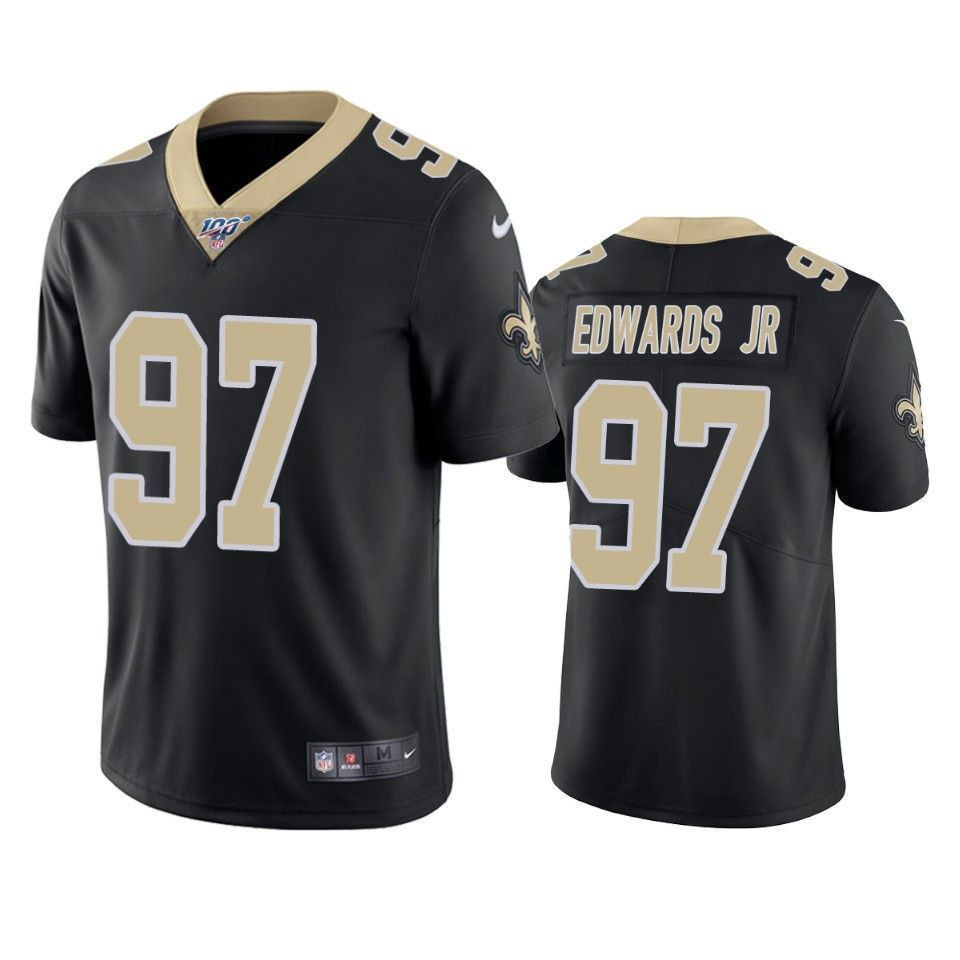 New Orleans Saints Mario Edwards Jr Black 100Th Season Vapor Limited 3D Jersey