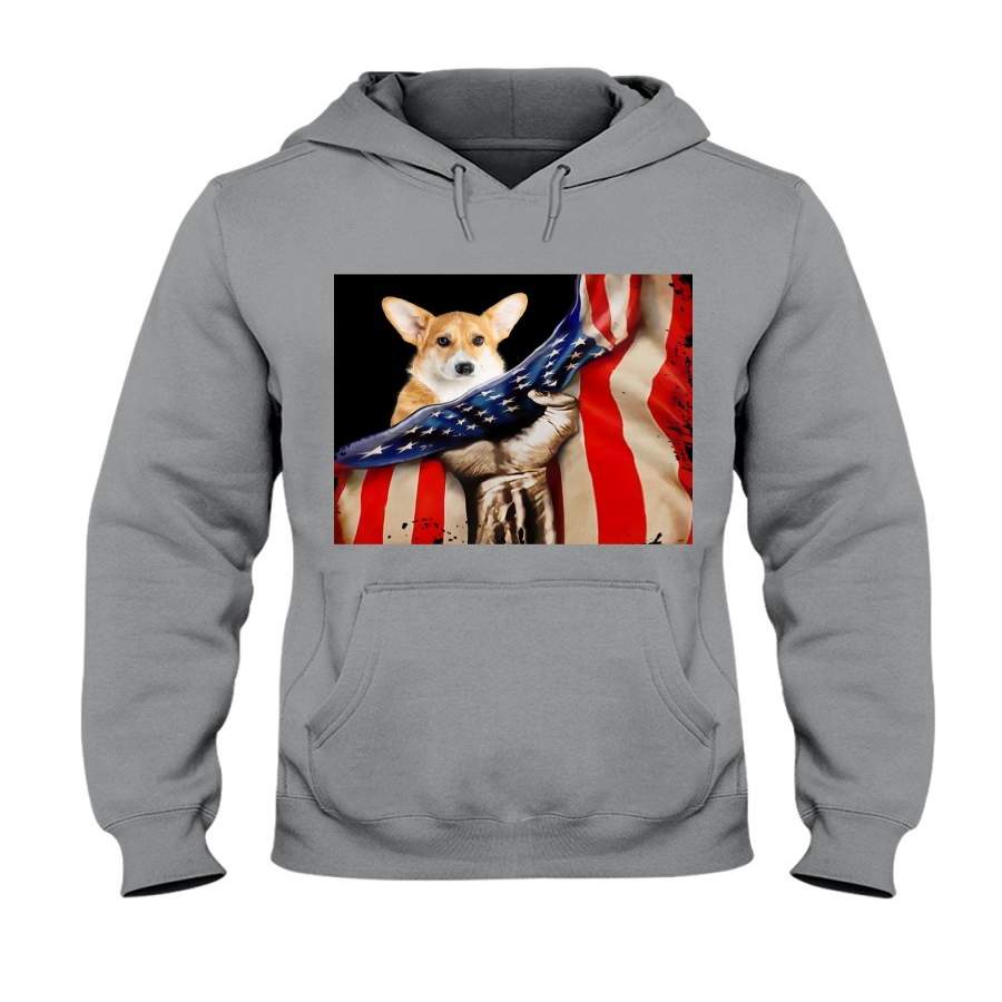 Corgi America Flag Special Custom Design  For Dog Lovers Hoodie