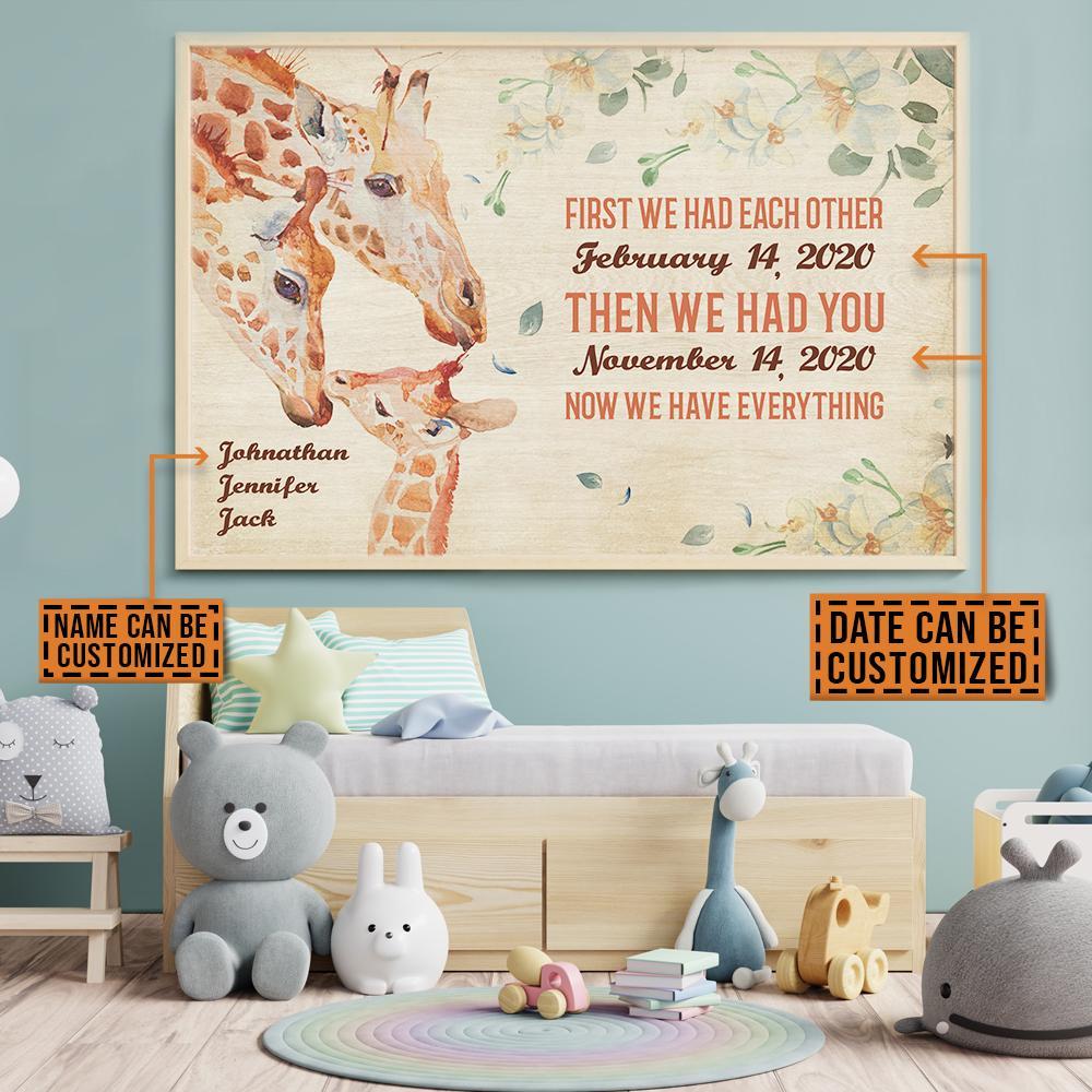 Aeticon Gifts Personalized Giraffe We Have Everything Canvas Mom Dad Gift Home Decor