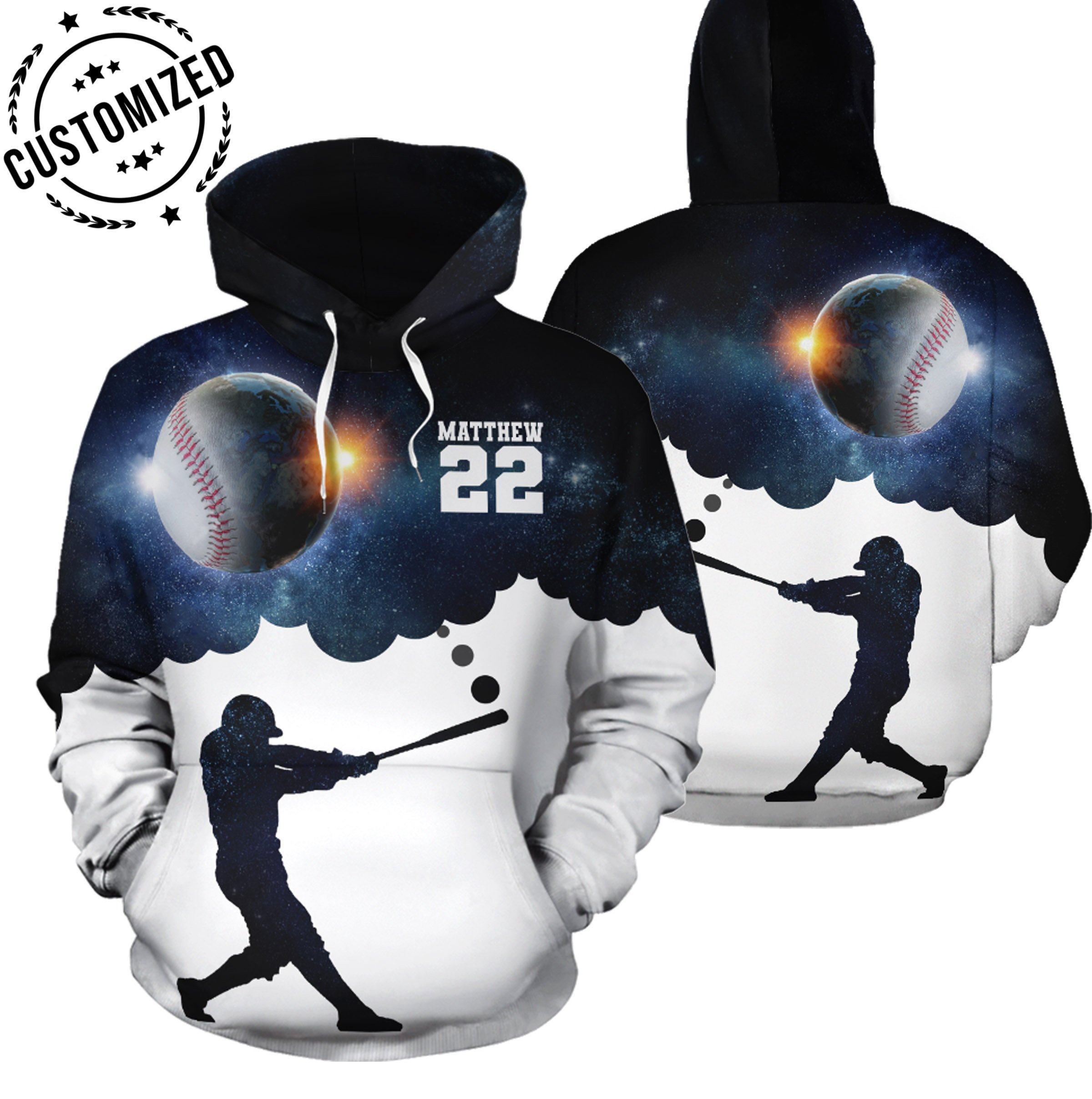 Baseball – Player – Customized Hoodie – 191219Dozpo