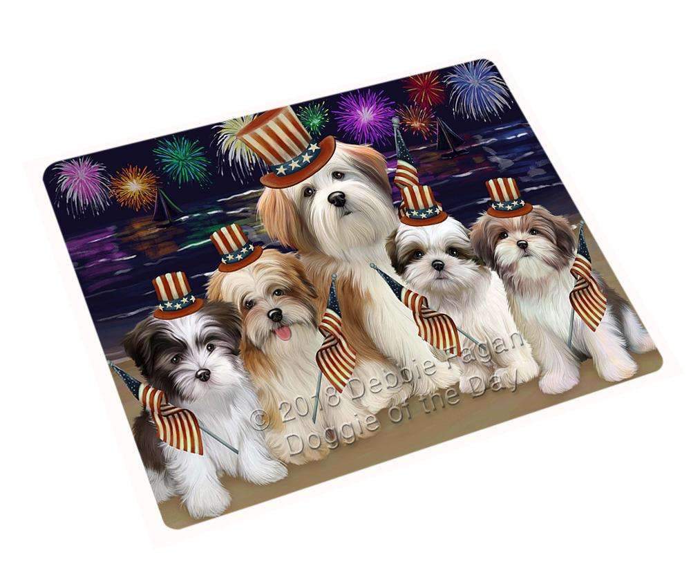 4Th Of July Independence Day Firework Malti Tzus Dog Blanket Blnkt56109 (37X57 Sherpa)