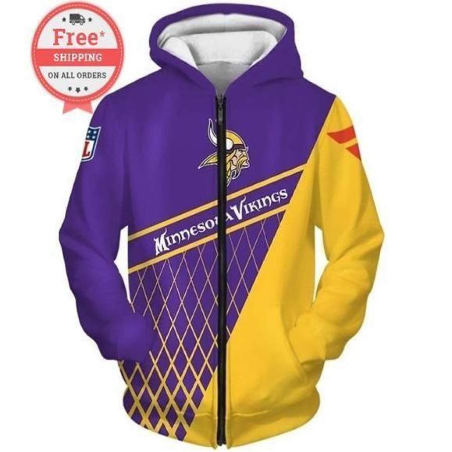 Minnesota Vikings Hoodie 3D Style4158 All Over Printed