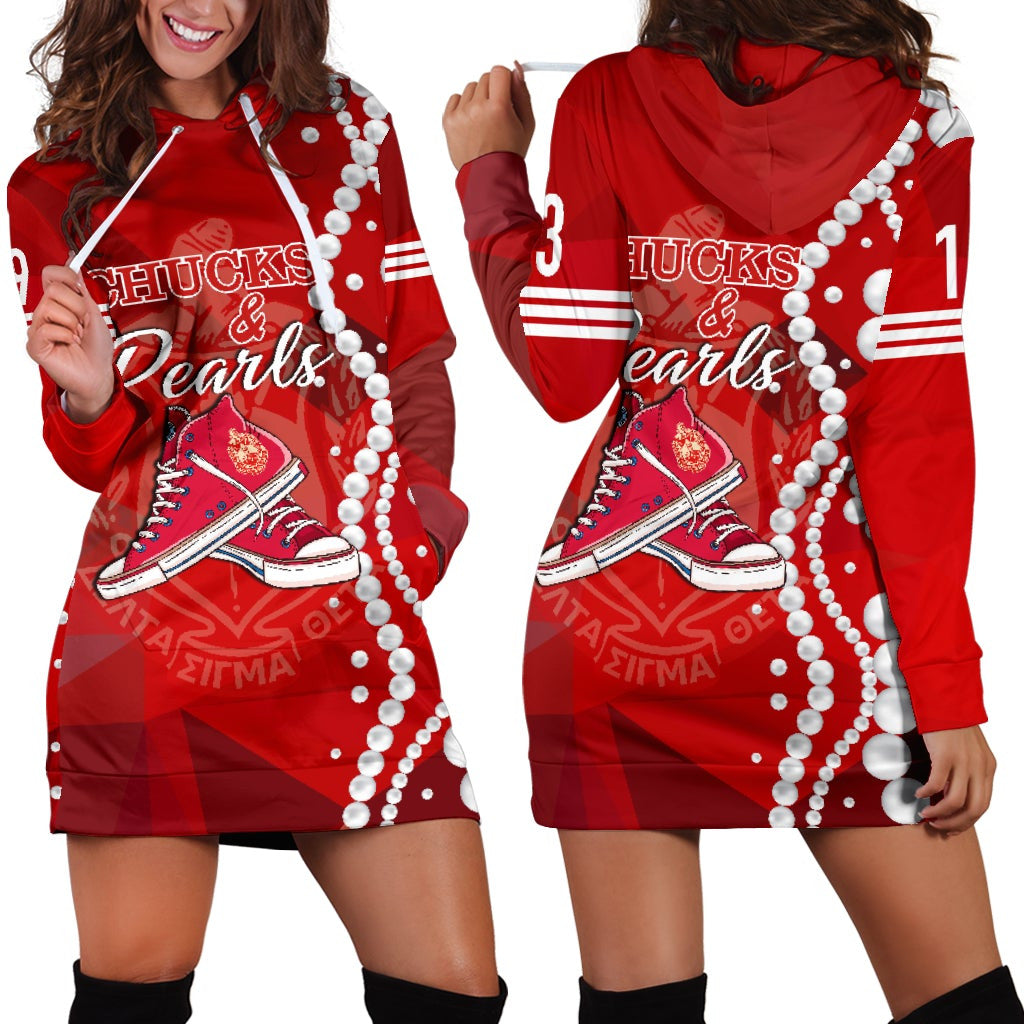 Sorority Dress – Delta Sigma Theta K.H Pearls Hoodie Dress