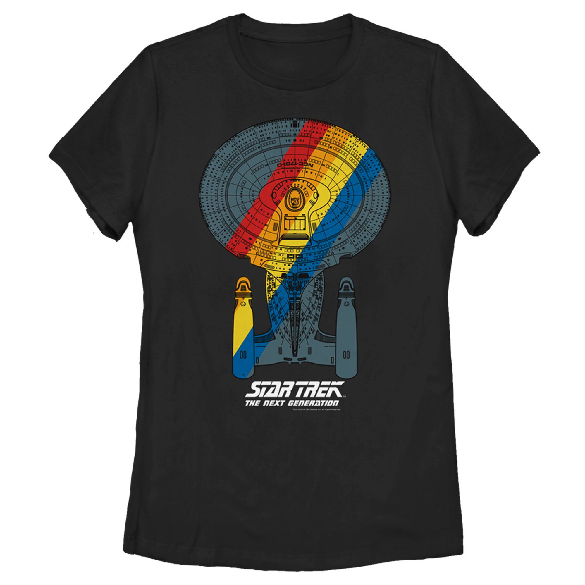 Women’S Star Trek: The Next Generation Uss Enterprise Rainbow Streak T-Shirt