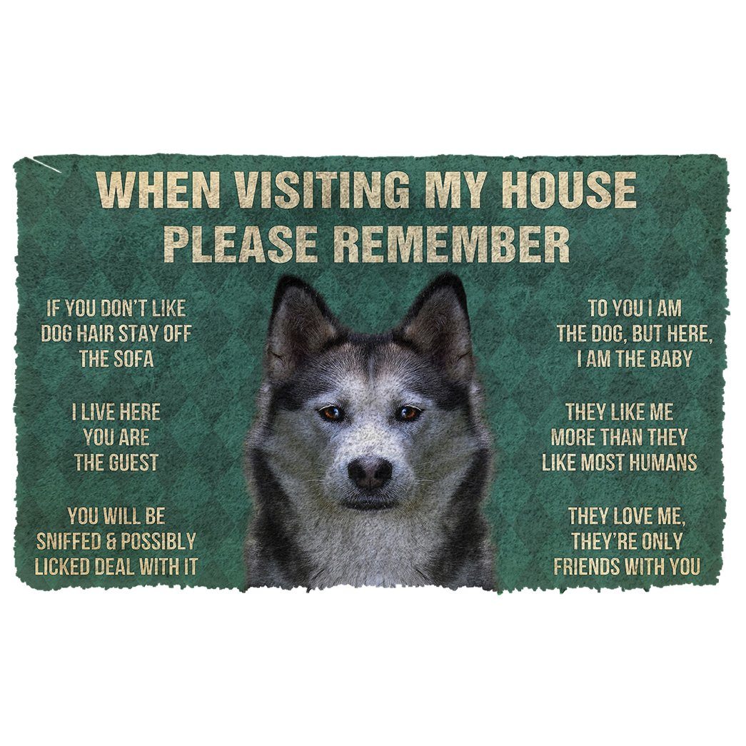 Gearhumans  GearHuman 3D Please Remember Siberian Husky Dogs House Rules Doormat