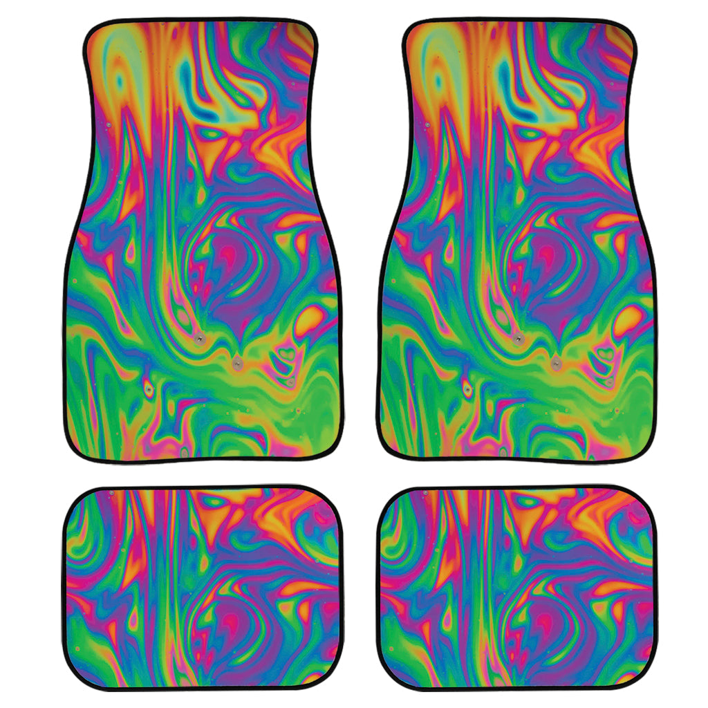 Psychedelic Surface Print Front And Back Car Floor Mats, Front Car Mat