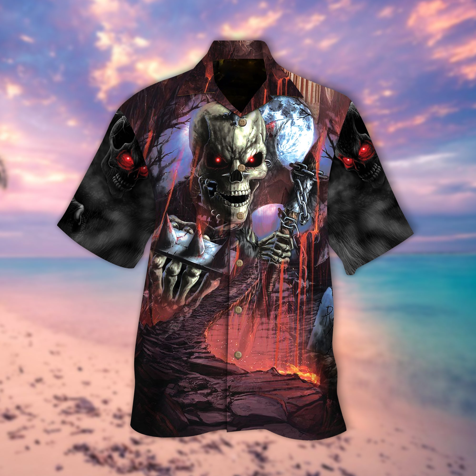 Skeleton King Skull Hawaii Lover Hawaii Shirt For Men Women Ha10942