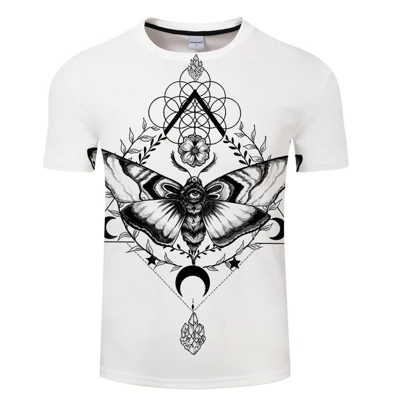 White & Black Moth T-Shirt