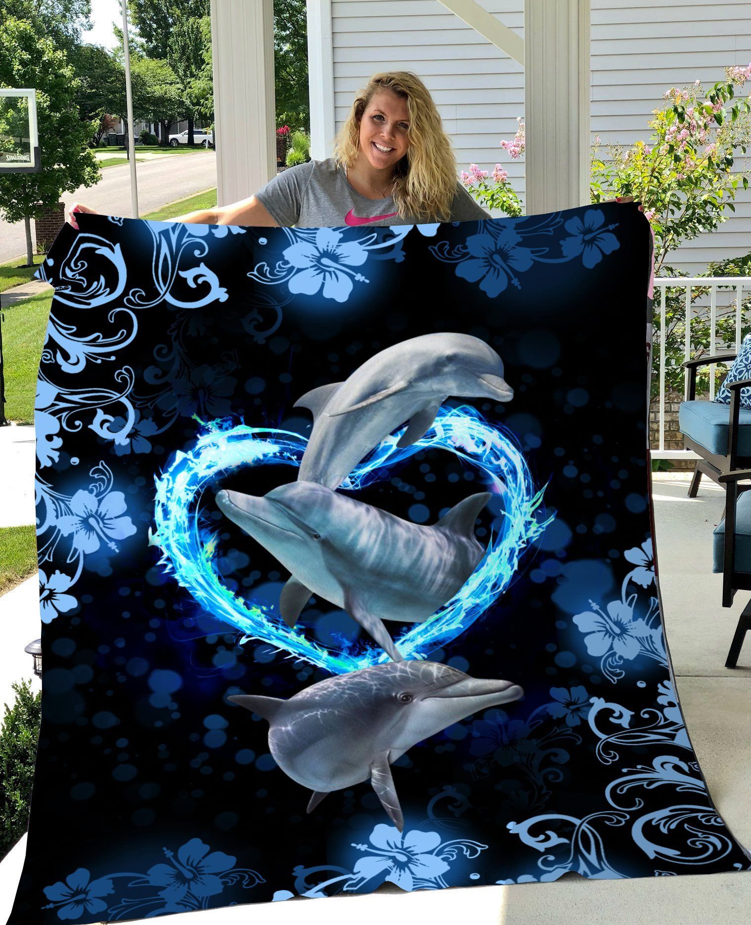 Dolphin Quilted Blanket KD1 WPU4E5