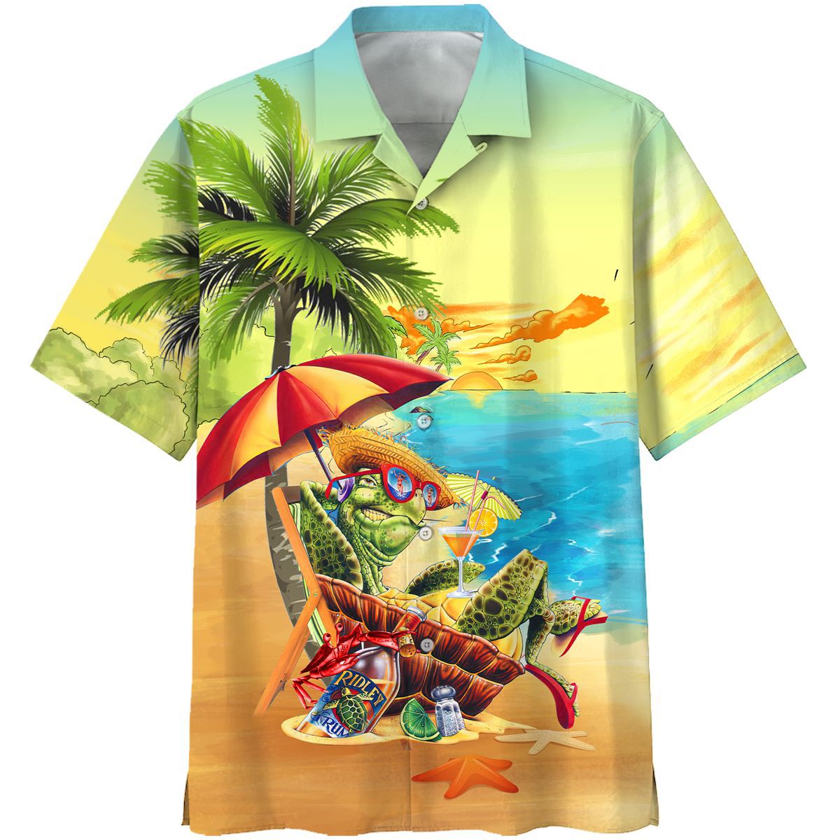 Turtle On The Beach For Man And Woman Print Short Sleeve Hawaii Shirt Ha84809