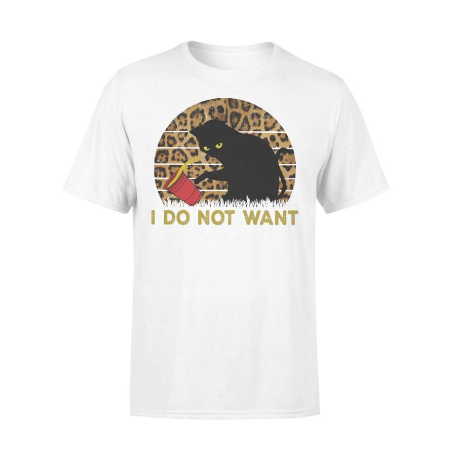 Cat I Do Not Want Leopard Vintage T-shirt