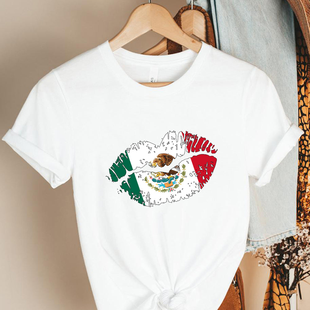 Sexy Lips Mexican Flag Pattern Gift Standard/Premium T-Shirt