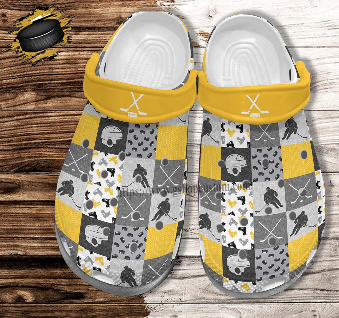 Hockey Player Croc Shoes Gift Birthday Son- Hockey Sticker Shoes Croc Clogs- Cr-Ne0331 – Gigo Smart