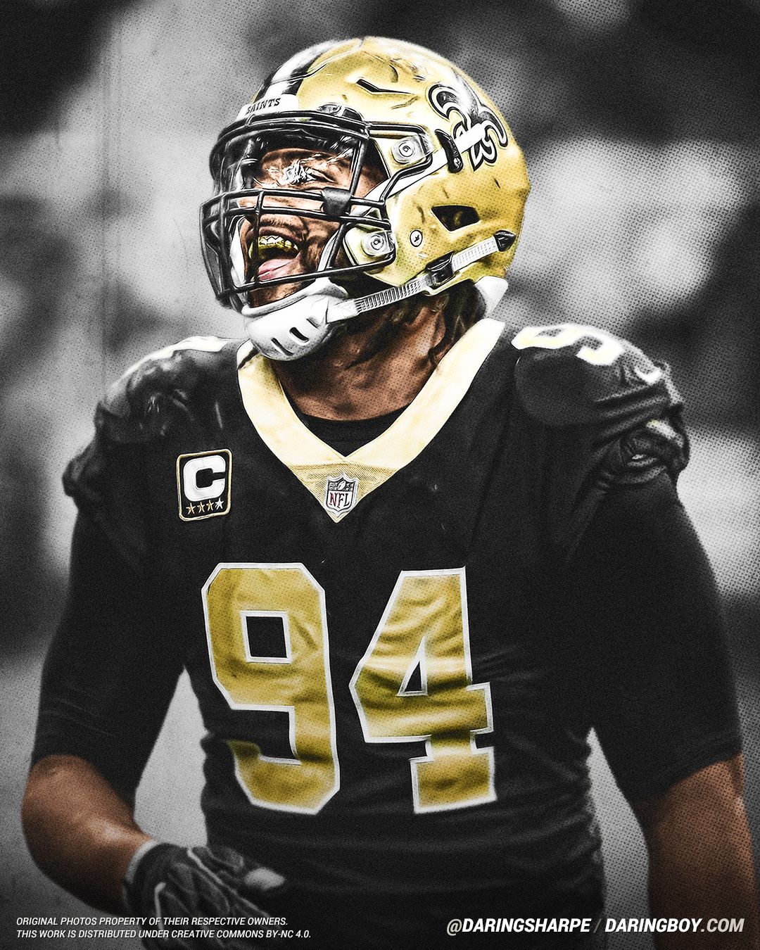 Cameron Jordan #94 New Orleans Saints Poster Canvas poster canvas