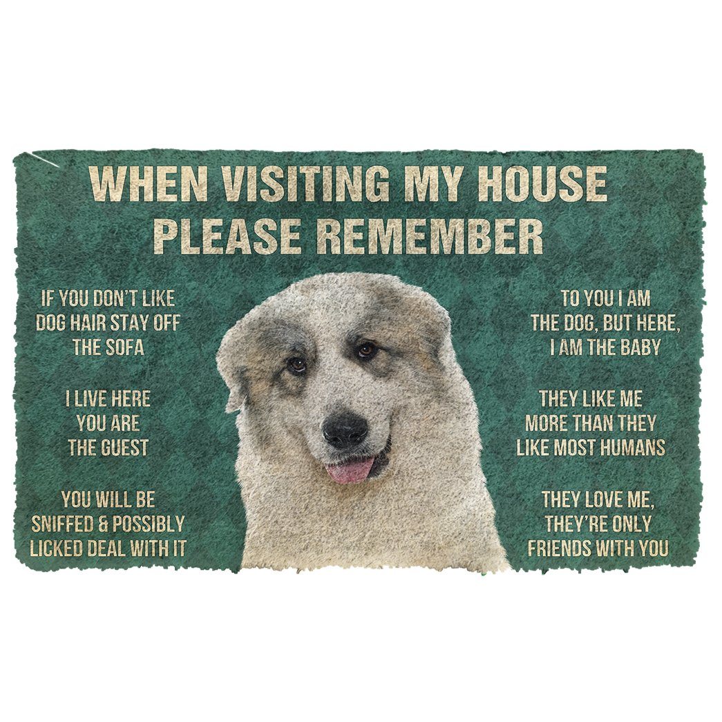 Gearhumans  Gearhuman 3D Please Remember Great Pyrenees House Rules Custom Doormat