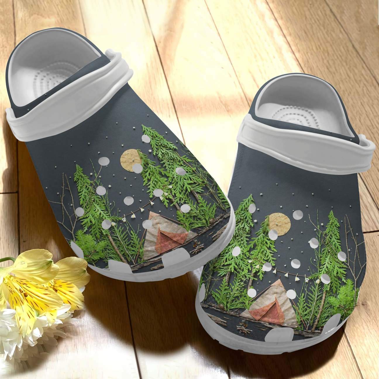 Camping Personalized Clog, Custom Name, Text Camping Day And Night, Fashion Style For Women, Men, Kid, Print 3D