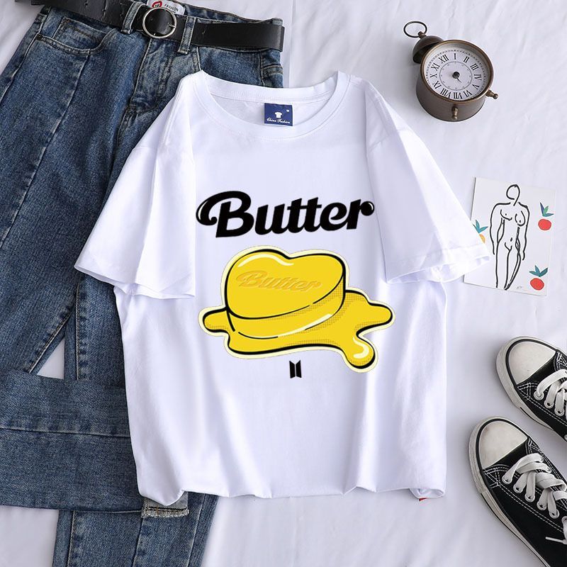 Butter Print Loose Candy Color T-Shirt