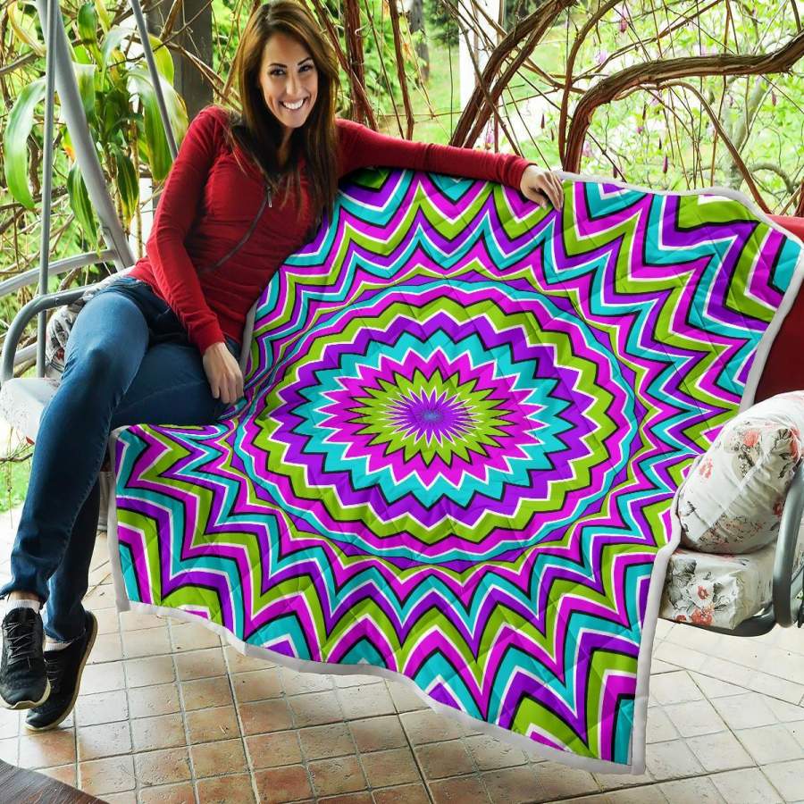 Dizzy Circle Moving Optical Illusion Quilt Justbeperfectshop 