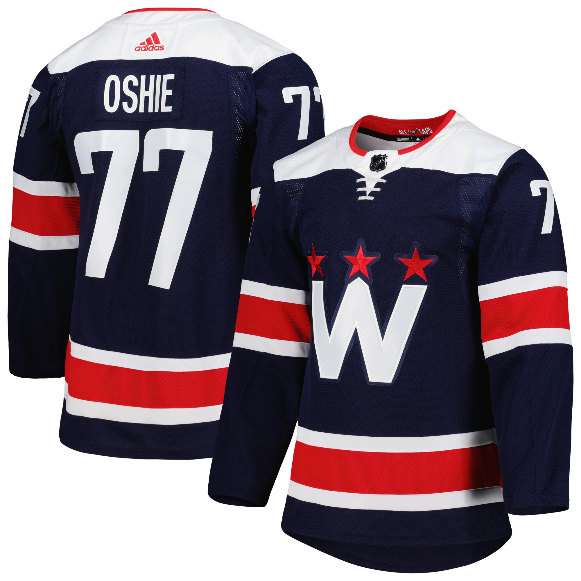 Men's Washington Capitals TJ Oshie adidas Navy Alternate Primegreen Authentic Pro Player Jersey