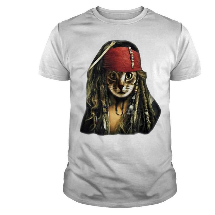 Captain Cat Sparrow the Pirates of the Caribbean Shirt Trending Funny Gift Tshirt