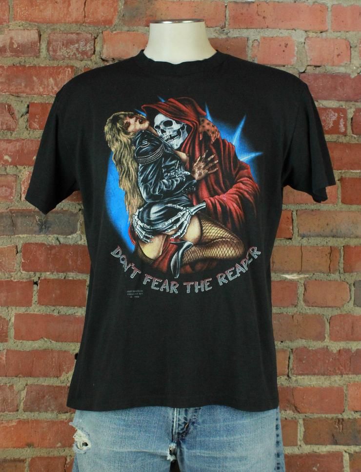 Vintage 1989 Don T R The Reaper 3D Emblem Graphic Shirt