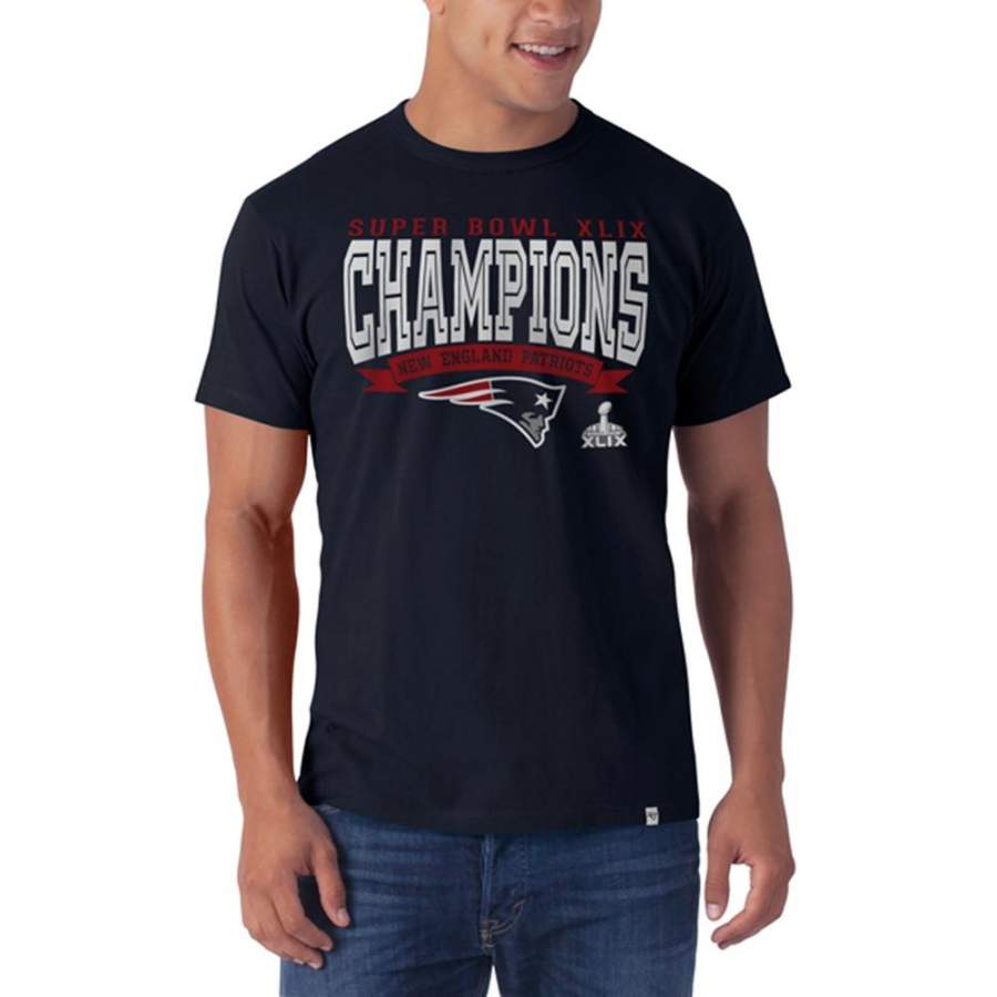 New England Patriots – Super Bowl 49 Champions Bold Logo Flanker Premium T-Shirt