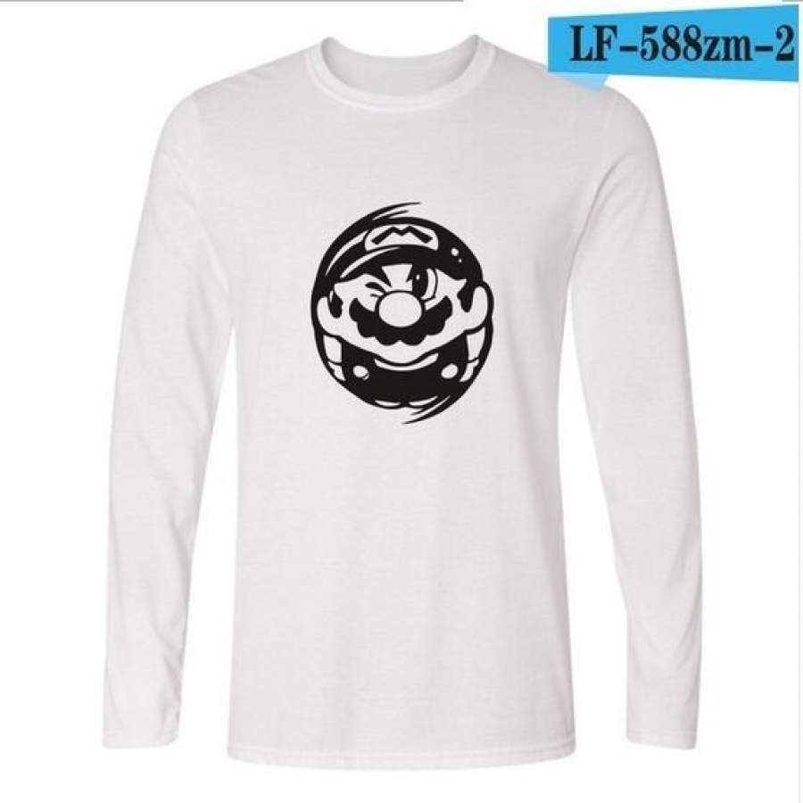 Super Mario Men Hip Hop Long Sleeve T-shirts Spring Style Tee Shirt