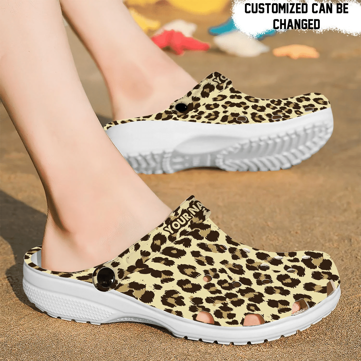 Personalized Leopard Animal Print Fur Pattern Crocs Crocs Clog Shoes ...