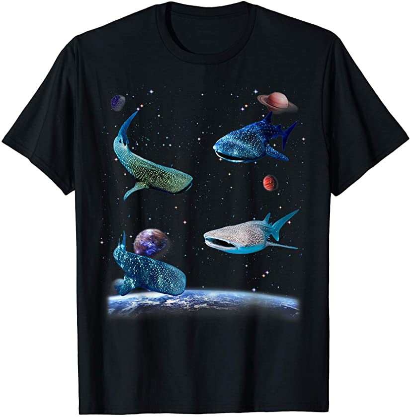 Universe Space Random Sharks Galaxy Fish water Whale Shark T-Shirt