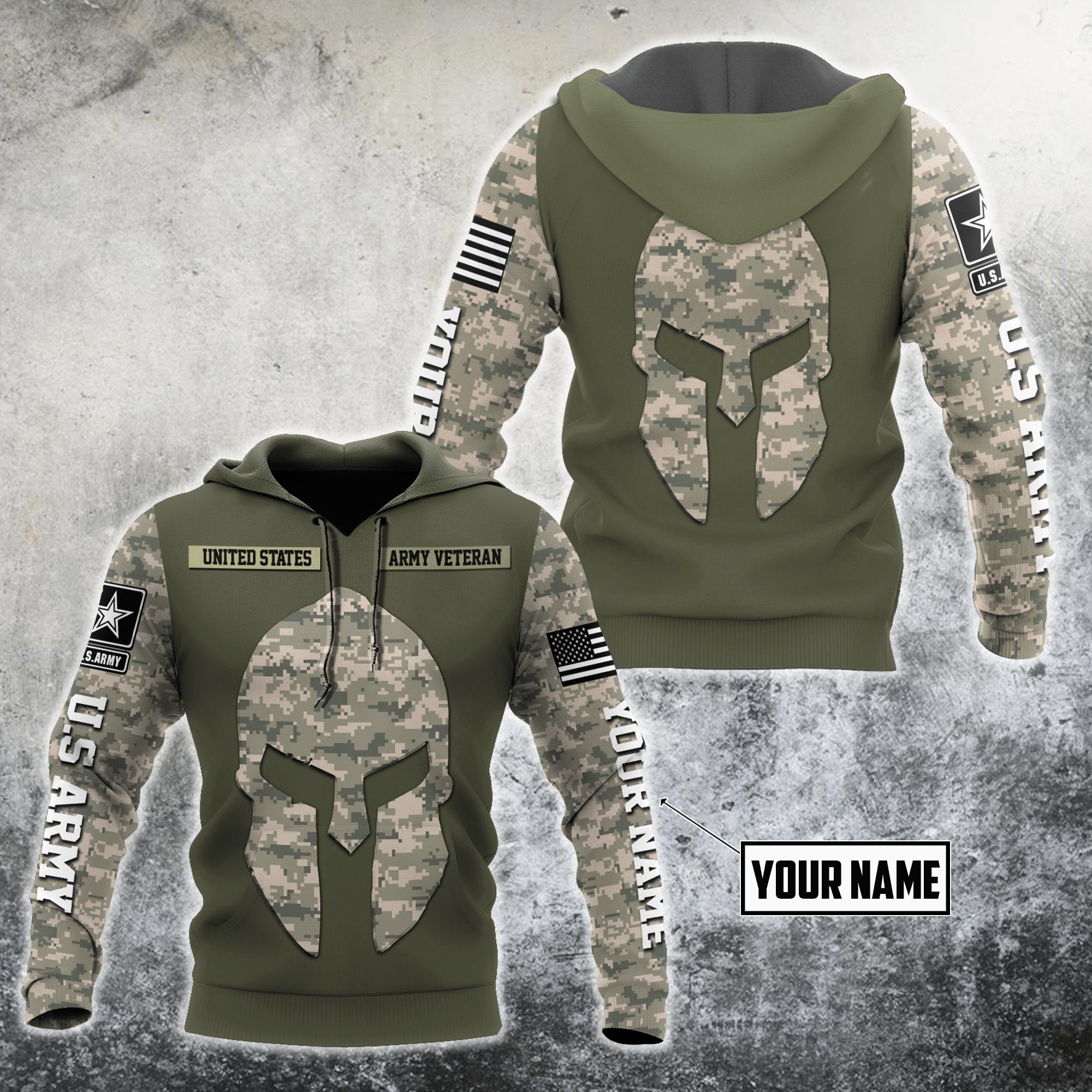 Proud To Be U.S Army Veteran Personalized Name – 3D All Over Printed Shirts For Men And Women