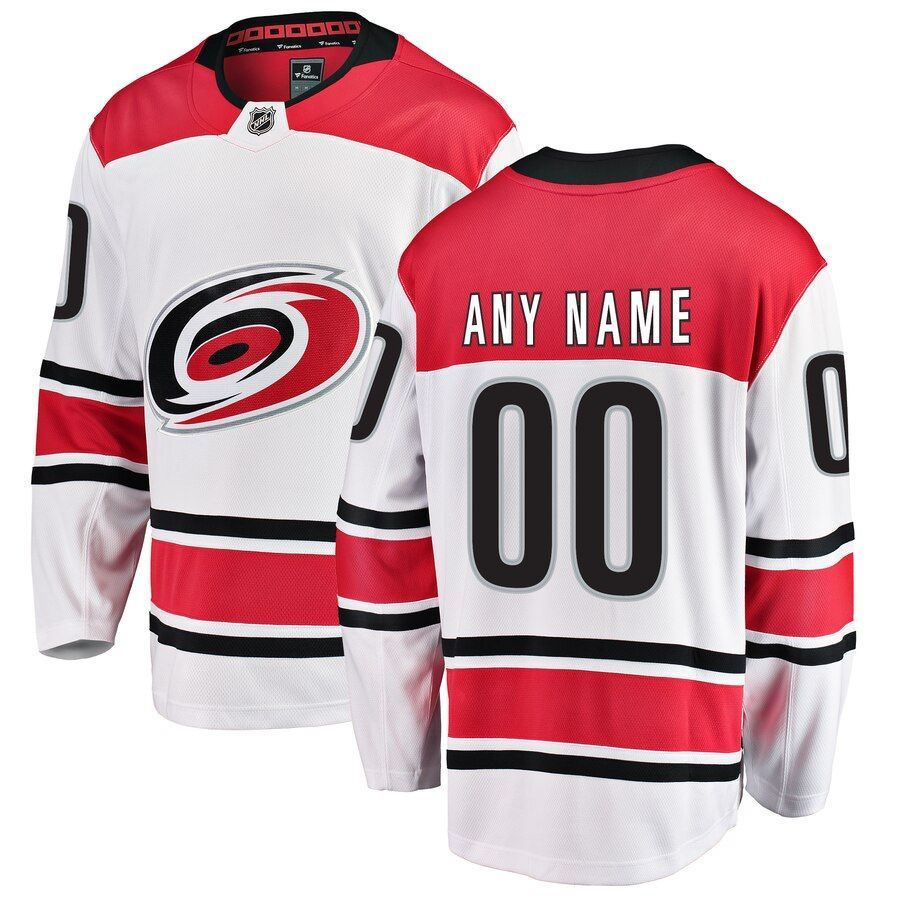 Carolina Hurricanes Fanatics Branded Away Breakaway Custom Jersey – White