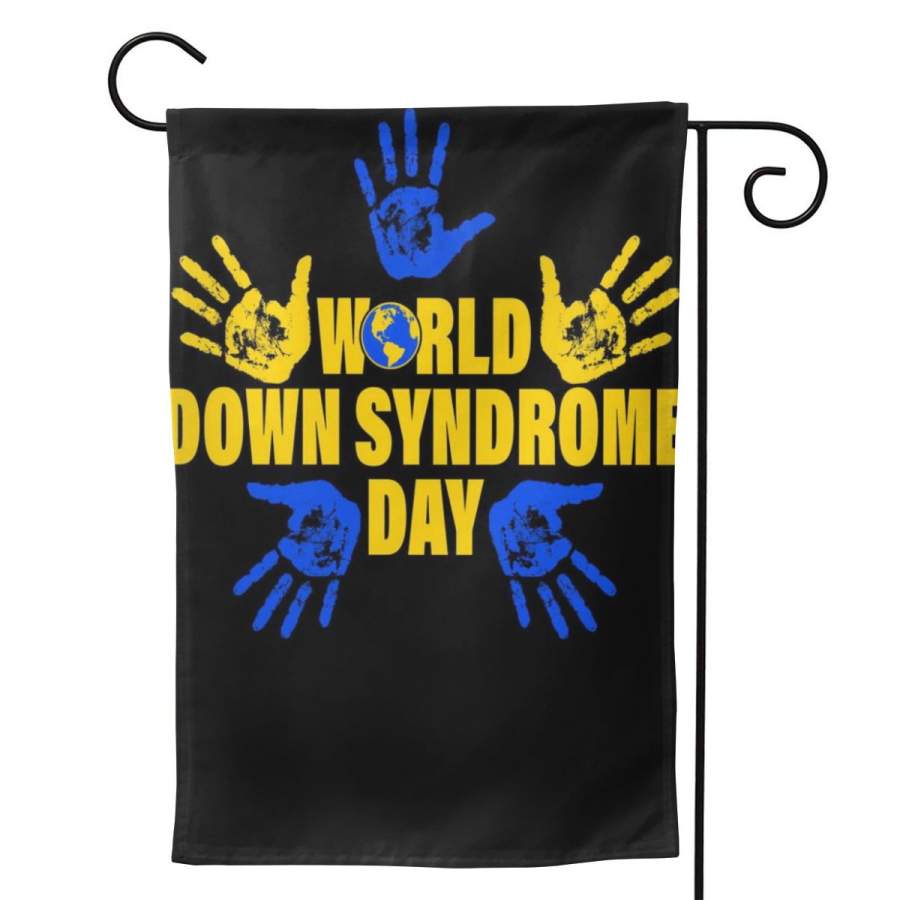 2 Pcs Garden Flag World Down Syndrome Day Hand Print Horizontal Poster 12.5″x18″ -Mothers Day, Birthday Gifts for Mom, Dad, Wife, Husband, Daughters, Grandma, Friends