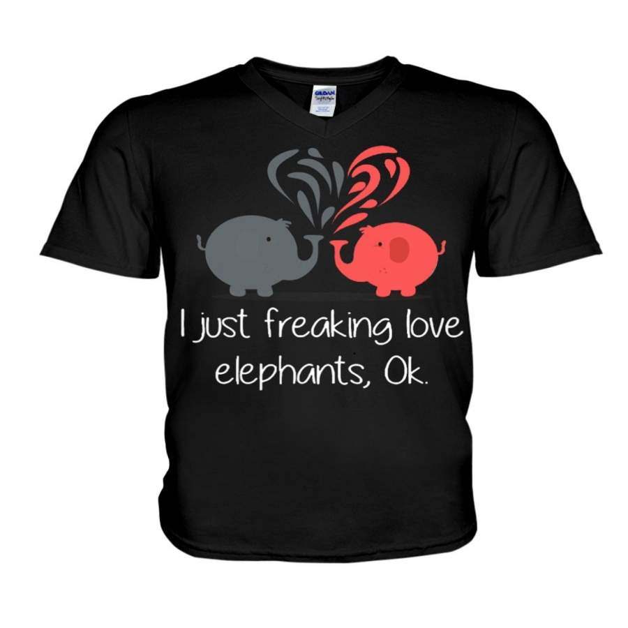 I Just Freaking Love Elephant Custom Design Guys V-Neck