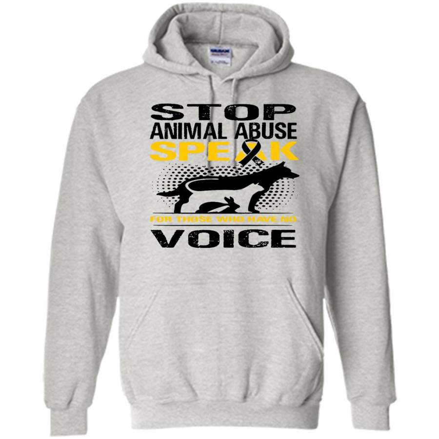 Stop Animal Abuse Speak For Those Who Have No Voice – Gildan Heavy Blend Hoodie