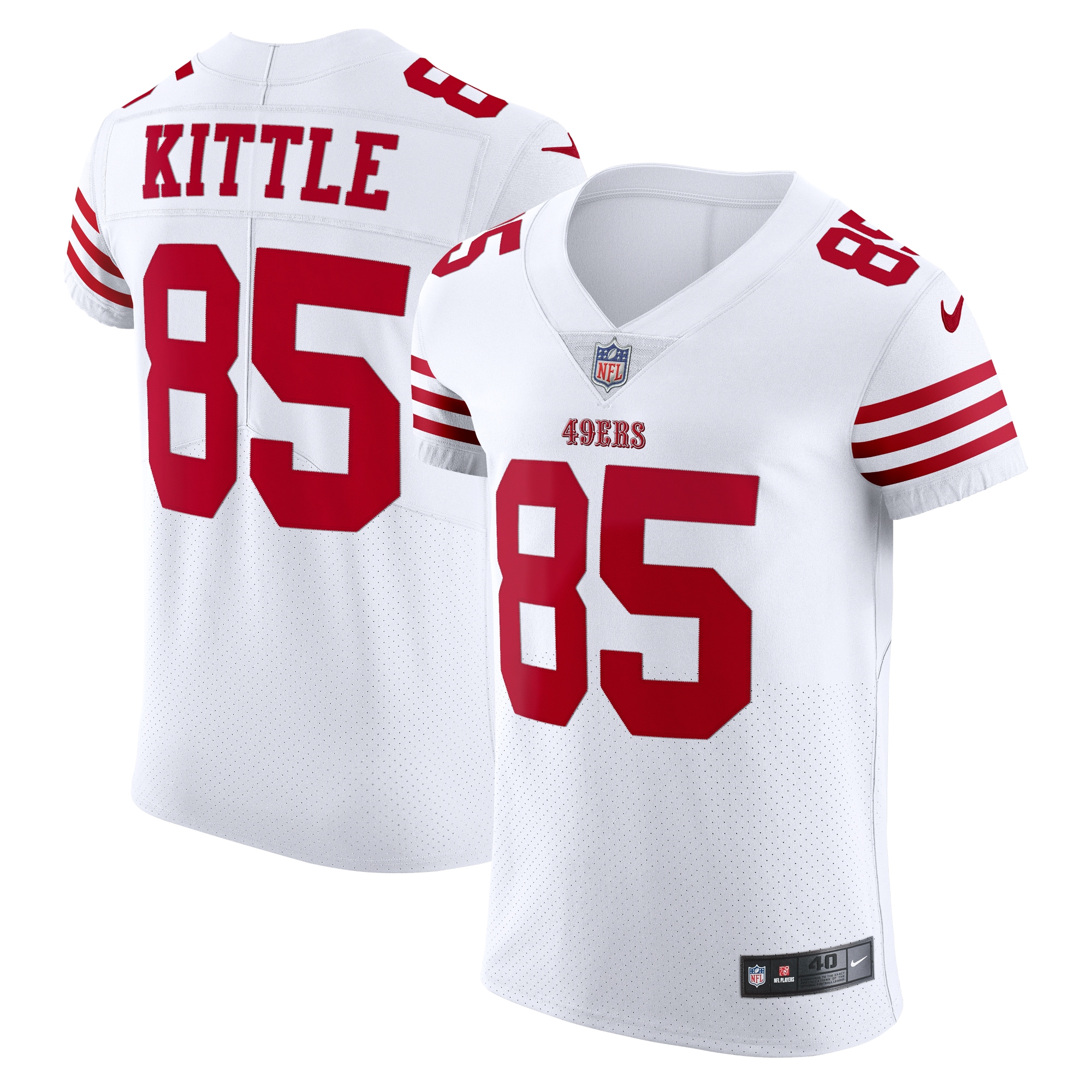 Men’s San Francisco 49ers George Kittle White Vapor Elite Jersey