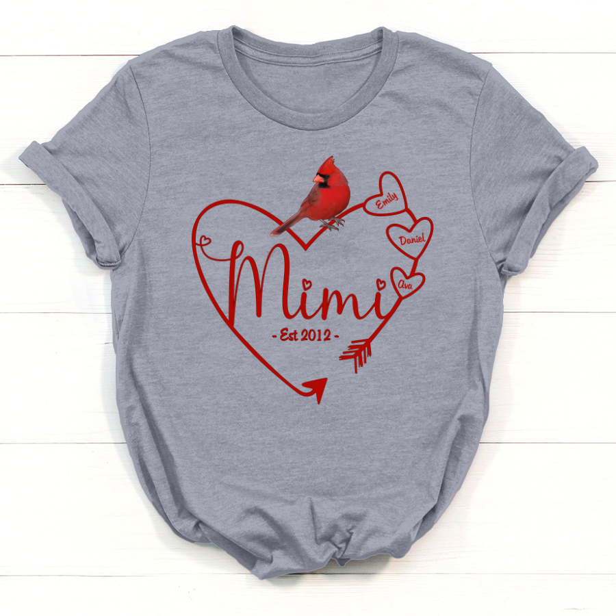 Mimi Cardinals Kids Names Shirt