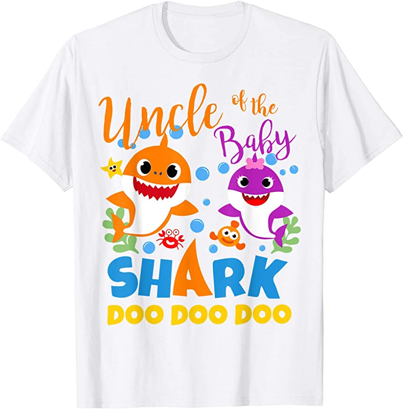 Uncle of the Baby Shark Girl Purple Family Gift Doo Doo T-Shirt