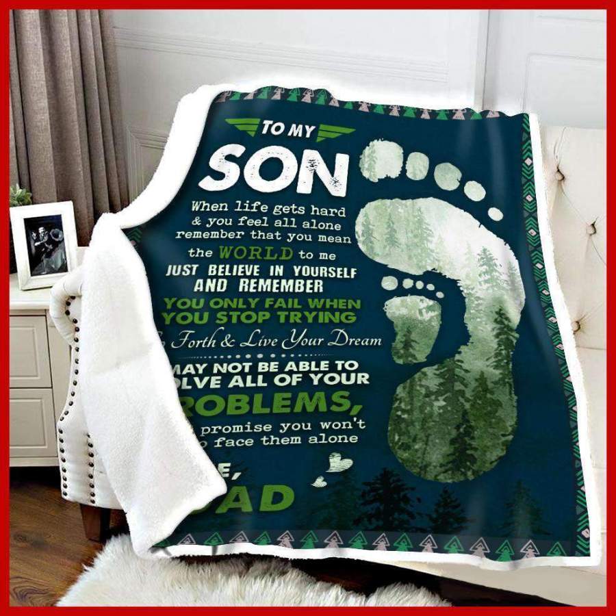 Just Believe In Yourself Dad Gift For Son Blanket