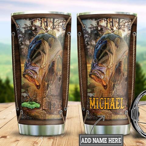 Personalized Fishing Stainless Steel Tumbler, Personalized Tumblers, Tumbler Cups, Custom Tumblers